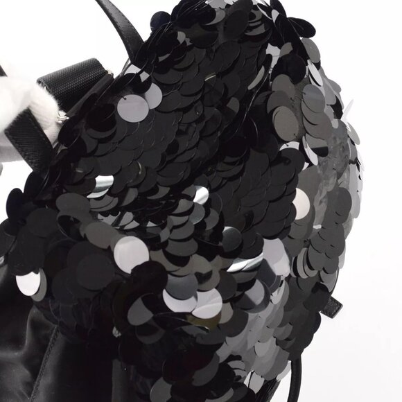 Prada Black Sequins Nylon Backpack authentic - Picture 4 of 8